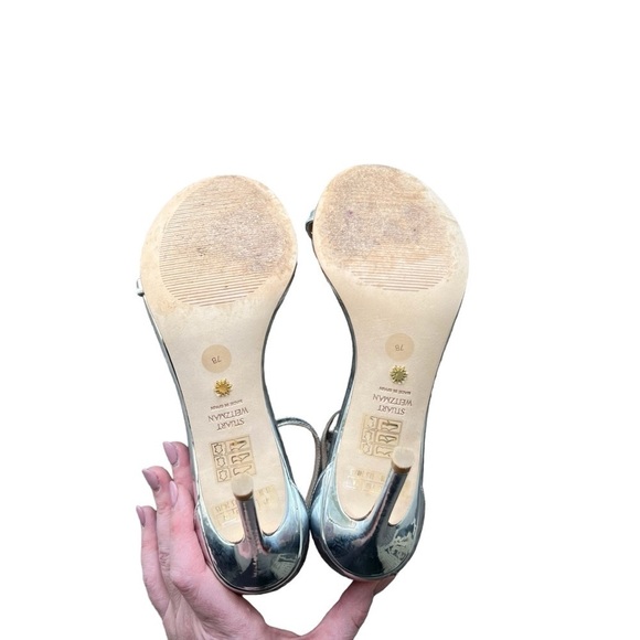 Stuart Weitzman - Nudist Bow 75 Heeled Strappy Sandal Sz 7 - Picture 8 of 12